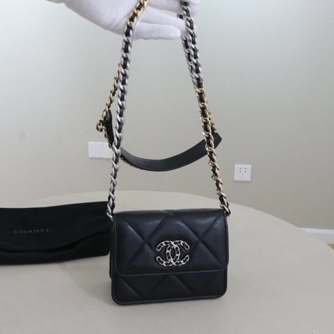 特惠價  Chanel 香奈兒 19bag小挎包 小廢包黑色