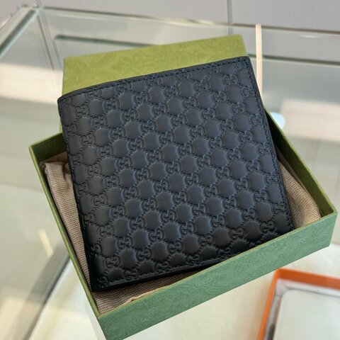 *SHIHNA名牌精品* Gucci Guccissima 黑壓紋小牛皮短夾