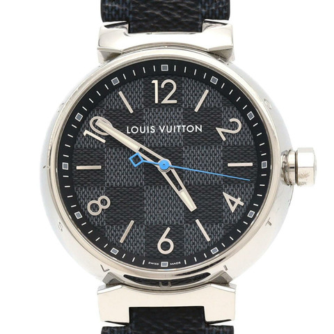 路易威登 Tambour Damier Graphite QA073 SS 石英手錶