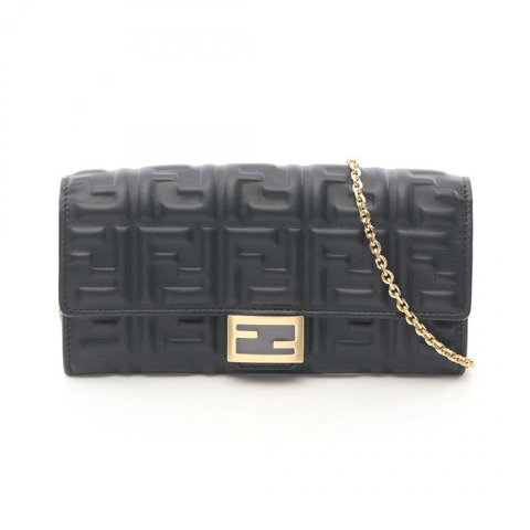 FENDI 法國棍包 肩鍊斜背包 8M0365AAJDF0KUR 皮革 黑色 全新