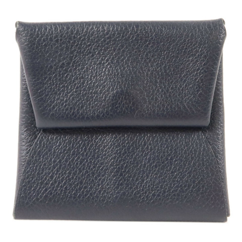 HERMES Evercolor皮革Bastia零錢包Bleu Nuit