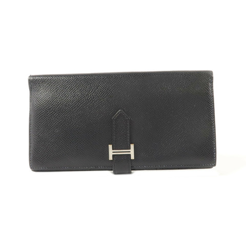 HERMES Epsom皮革Bearn Long Wallet長錢包Noir