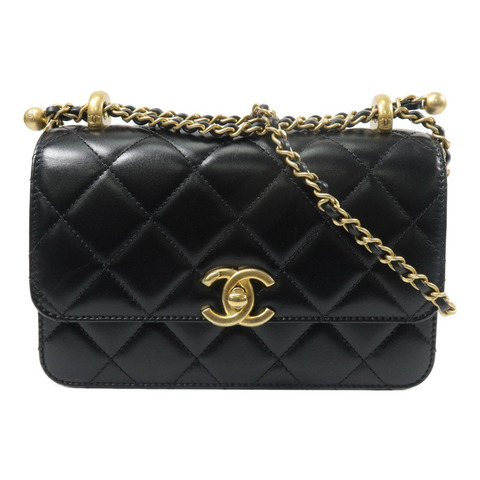 CHANEL 牛皮皮革Mini Flap鏈帶肩背袋