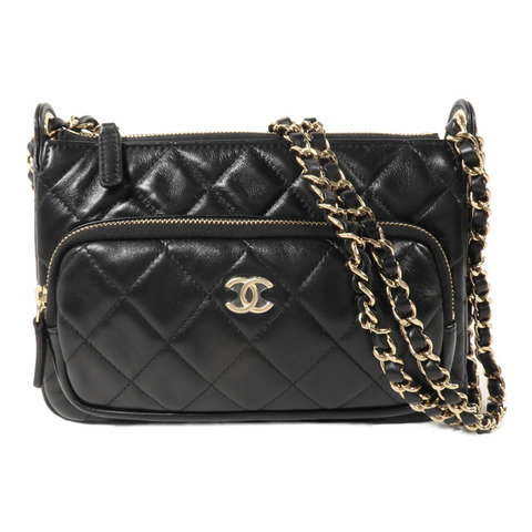 CHANEL 羊皮皮革25C Clutch With Chain鏈帶肩背袋