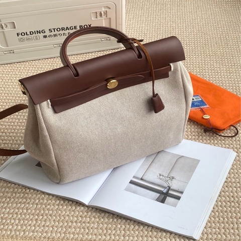Hermes/愛馬仕 herbag31金棕雙肩/雙袋  配件塵袋鑰匙鎖 框F