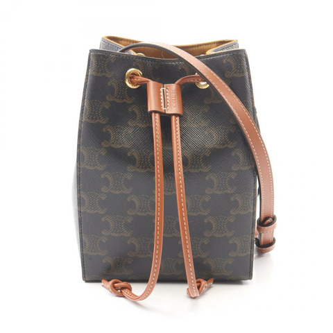 CELINE Micro Sailor 肩背包 10M742GCE04LU PVC塗層帆布皮革 黑色 棕色 全新 女士