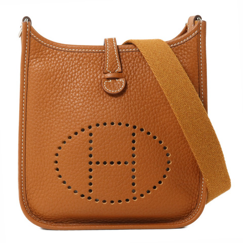 HERMES Clemence皮革Evelyne TPM肩背袋Gold