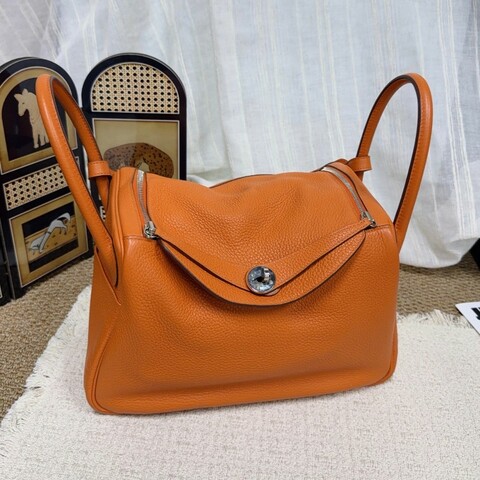 HERMES lindy30 愛馬仕橙 TC皮