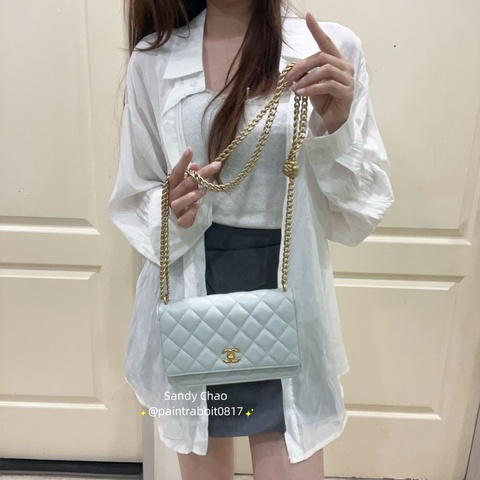 ෆ Chanel 山茶花調節扣 woc🫧🧊🩵淡色系Tiffany藍綠