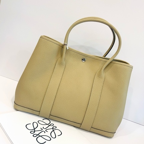 Hermes 愛馬仕 Garden party30 風衣灰花園36手提包單肩包 銀扣
