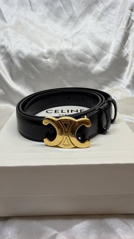 CELINE 經典凱旋門皮帶Medium Elegant Smooth Calfskin Black