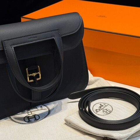 【新品未使用】2026 G刻印  Hermes Halzan mini Swift 黒金