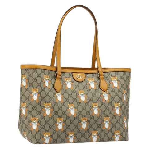 GUCCI GG Supreme 托特包 PVC 米色金色 631685 正品 ka4761M
