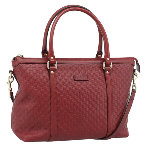 GUCCI Micro GG帆布手提包 2way 紅色金色 449656 正品 ka4811A