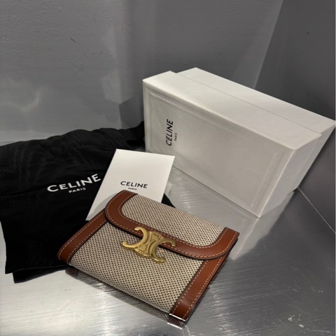 Celine 織物皮革拼接錢包｜Classic Trend CT精品｜台北東區實體