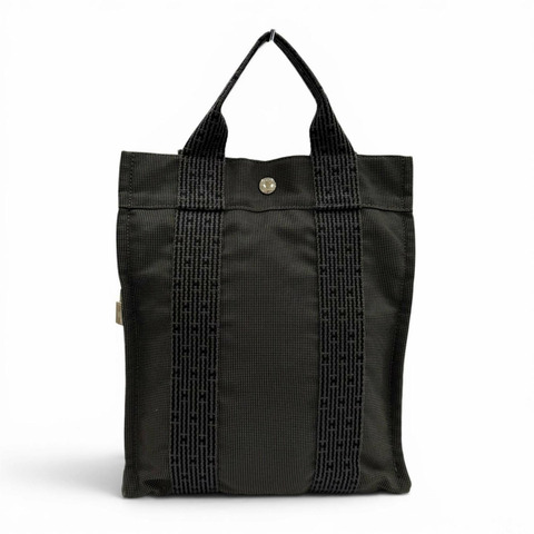 愛馬仕 Hermes Herline Ad PM 帆布雙肩包，帶掛鎖，灰色，法國製造，女士款