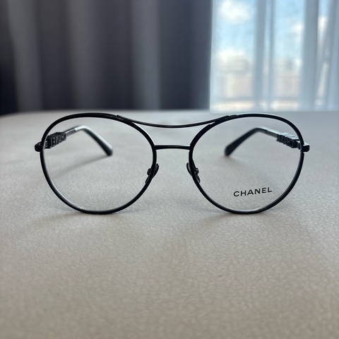 Chanel 香奈兒金屬飛官光學眼鏡2214 金屬黑字母