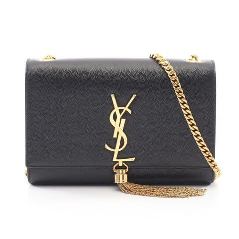 SAINT LAURENT PARIS KATE 小號鏈條單肩包 474366 黑色皮革 二手 YSL