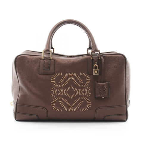 LOEWE Amazona 36 手提包 棕色 皮革 二手 女士
