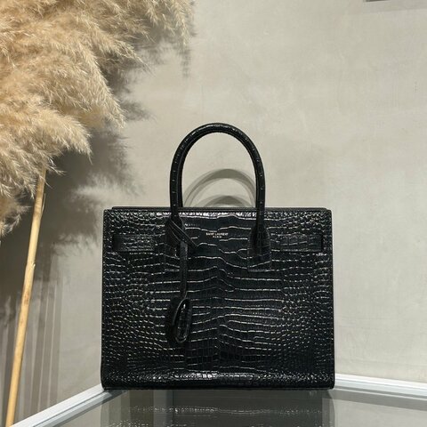 YSL Sac De Jour鱷魚壓紋手提斜背包