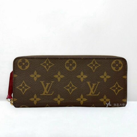 A13247-LV Clemence 老花/紫紅色內裡拉鍊長夾/M60742