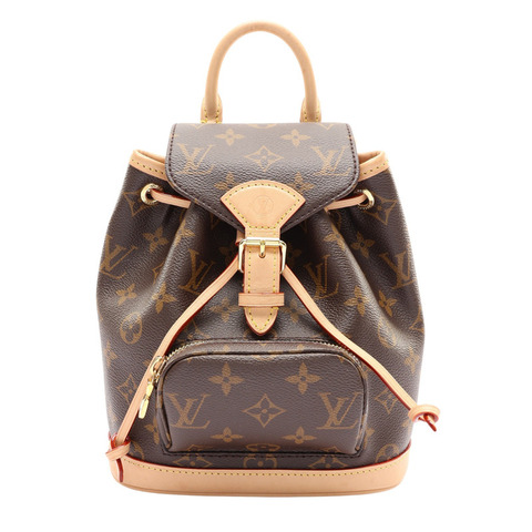 棕色 原花帆布 Montsouris Mini 後背包【LOUIS VUITTON LV 路易威登】 M11199