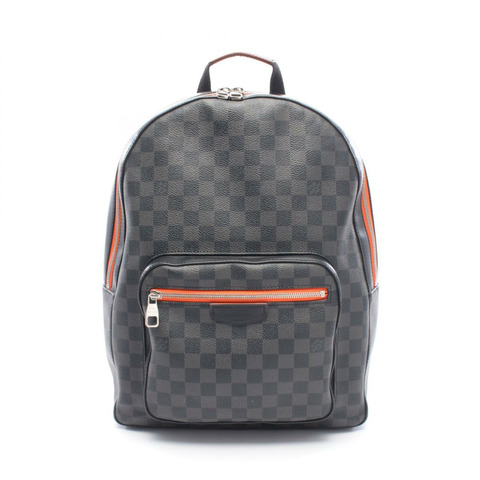 路易威登 Josh 雙肩包 N42403 Damier 石墨色皮革 黑色 橙色