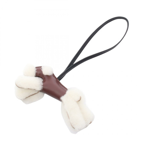 愛馬仕 Buddy Charm Agneau milo 皮革 Mouton 棕色 黑色 Rouge sellier 二手