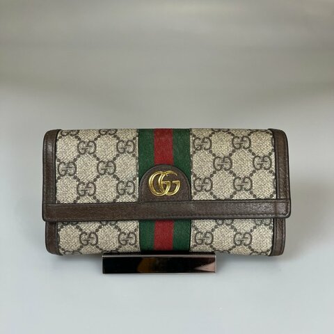 GUCCI  SupremeOphidia GG掀蓋長夾