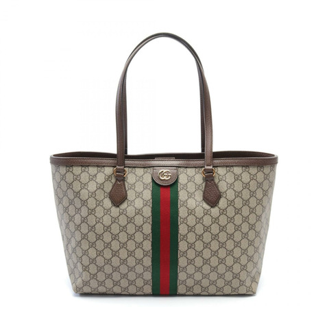 GUCCI 中型托特包 63168596IWB8745 帆布皮革 米色 棕色 多色 全新