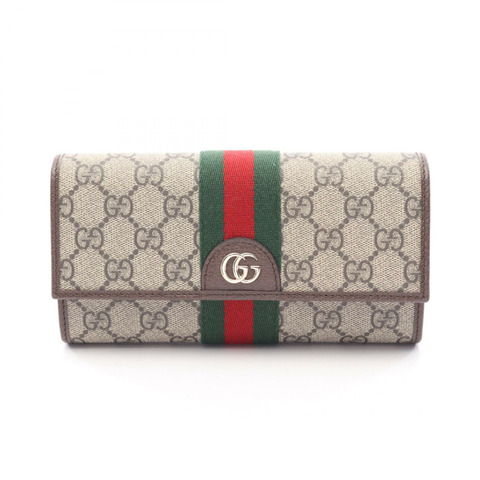 GUCCI Ophidia GG Supreme 長版皮夾 皮革帆布 米色 多色 新款
