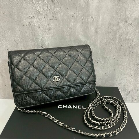 Chanel WOC 黑銀荔枝牛