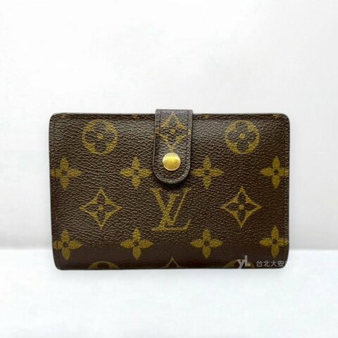 A13250-LV 老花釦式4卡口金零錢袋金釦中夾M61674