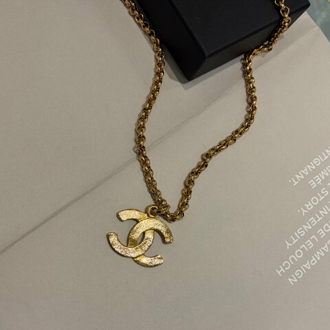 CHANEL 金色雙C項鍊