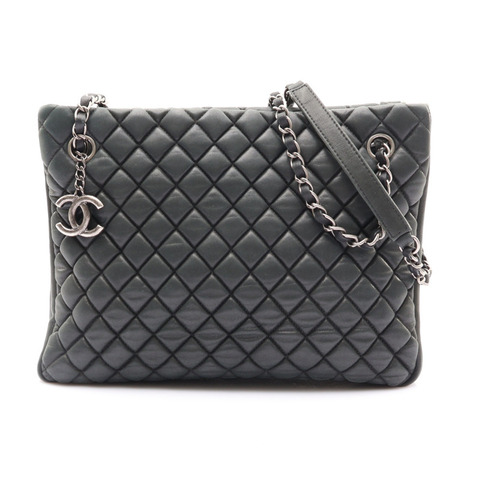 綠色 菱格紋 牛皮 New Bubble Tote 肩背包 銀扣【CHANEL 香奈兒】