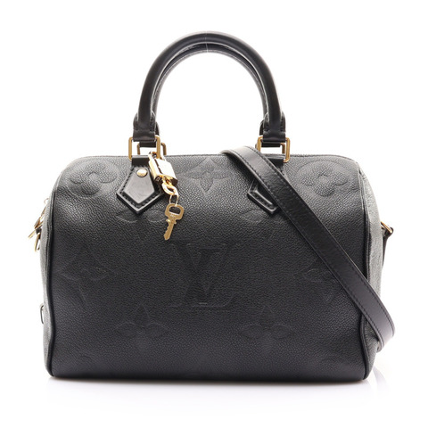 黑色 原花 牛皮 壓紋 Speedy Bandouliere 25 兩用包【LOUIS VUITTON LV 路易威登】 M58951