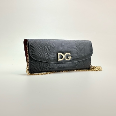 DOLCE&GABBANA杜嘉班納黑金鍊條單肩包 斜挎包
