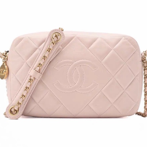 ✨Chanel 櫻花粉相機包 98新💕