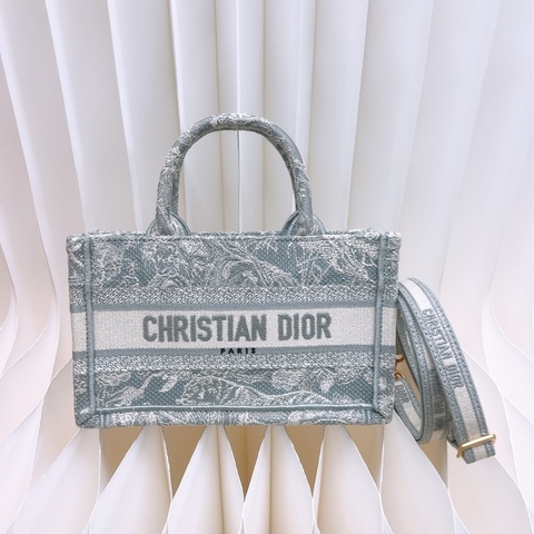 全新 Dior book tote 迷你灰色動物園托特