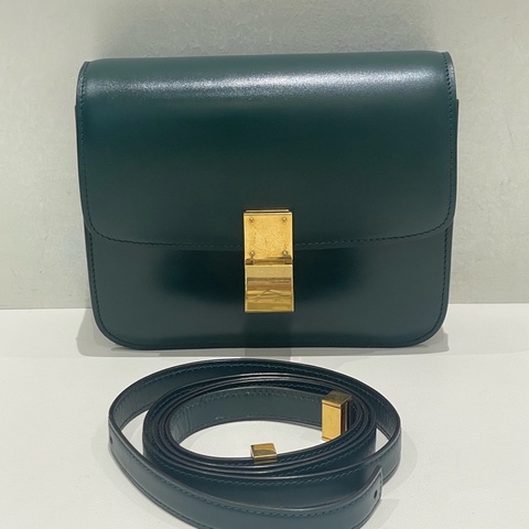 Celine赛琳墨绿色小号box豆腐包  内标2019年