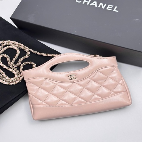 Chanel香奈兒 31bag nano柔粉色手提鏈條包 26年芯片款
