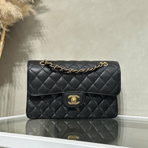 CHANEL 經典口蓋包 CF23 - 粒面牛皮黑金