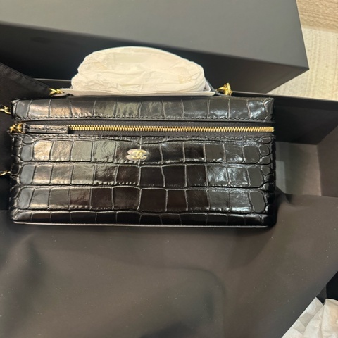 Chanel香奈兒26A高級手工坊黑色壓紋手柄長盒子LP