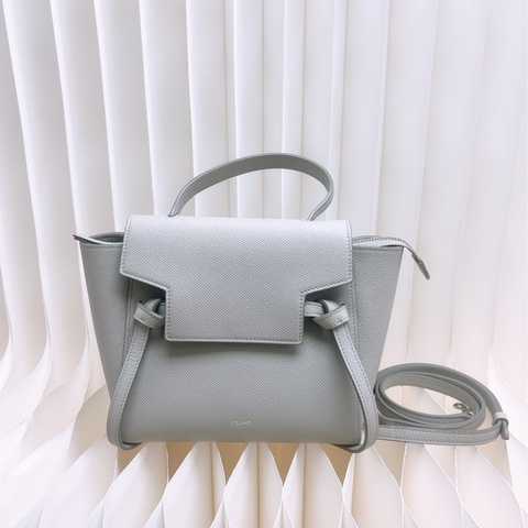 Celine belt nano 淺灰色銀扣鯰魚包