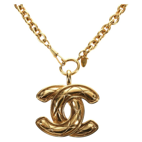 香奈兒 (CHANEL) CC 項鍊，金屬金色 CC Auth am11747SAM
