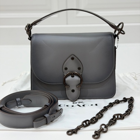 《仙闆名牌精品》Coach Beat 灰 馬鞍包 手提包 肩背包 斜背包 側背包