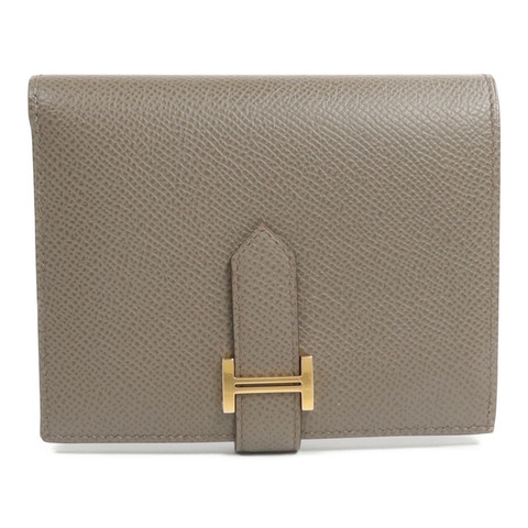 HERMES Epsom皮革Bearn Compact Wallet錢包Etain