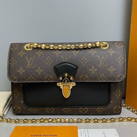 路易威登/Louis Vuitton 黑色老花維多利亞鏈條包