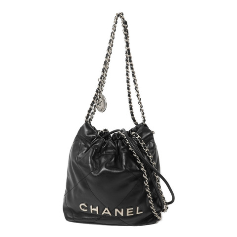 CHANEL 牛皮皮革Chanel 22 Mini鏈帶手挽肩背兩用袋