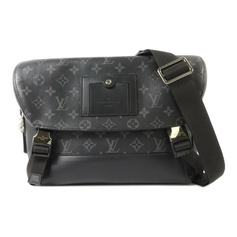 LOUIS VUITTON Monogram Eclipse Messenger PM Voyager銀扣肩背袋